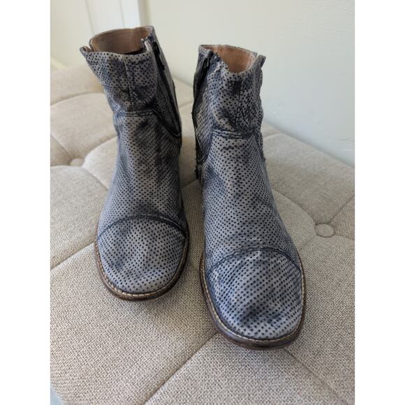 Free People Shadow Lark Leather Washed Black Ankle Boot Bootie Size EU 39 - Picture 2 of 8